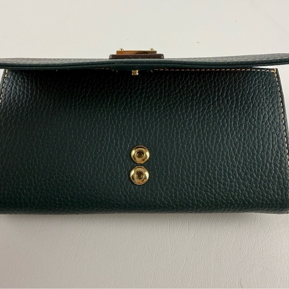 Dooney & Bourke Pebbled Leather Continental Wallet Deep Forest Green Crossbody - Picture 8 of 8